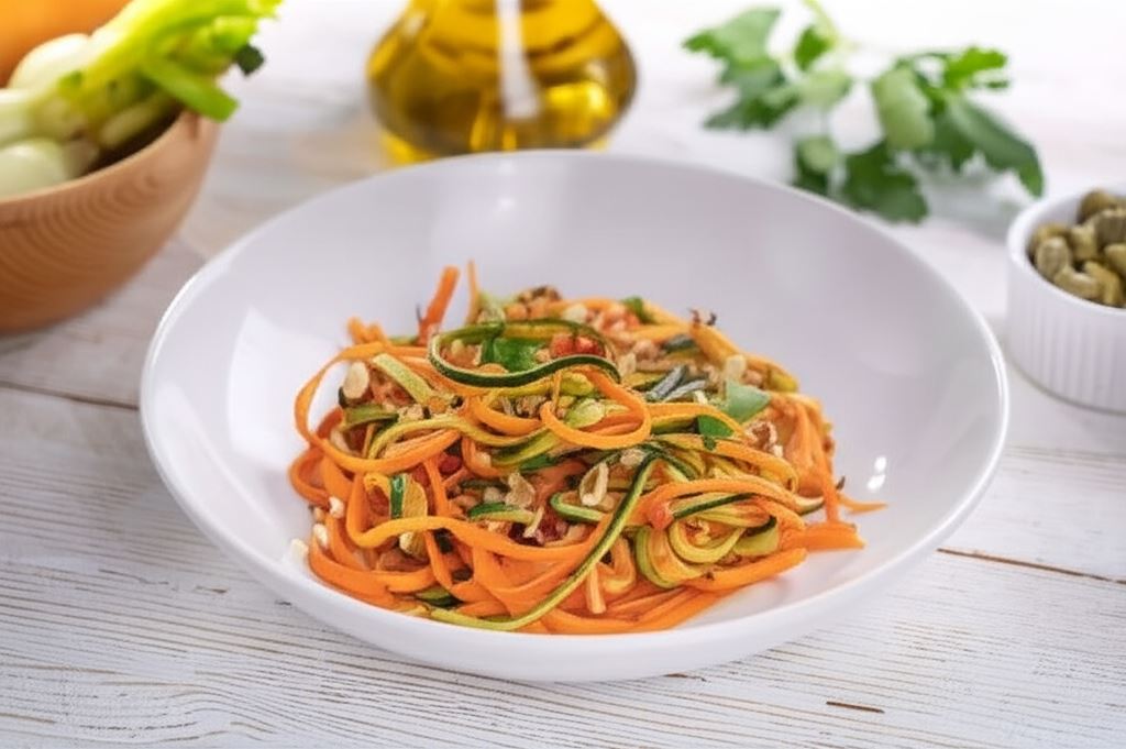 Spaghetti z cukinii i marchewki