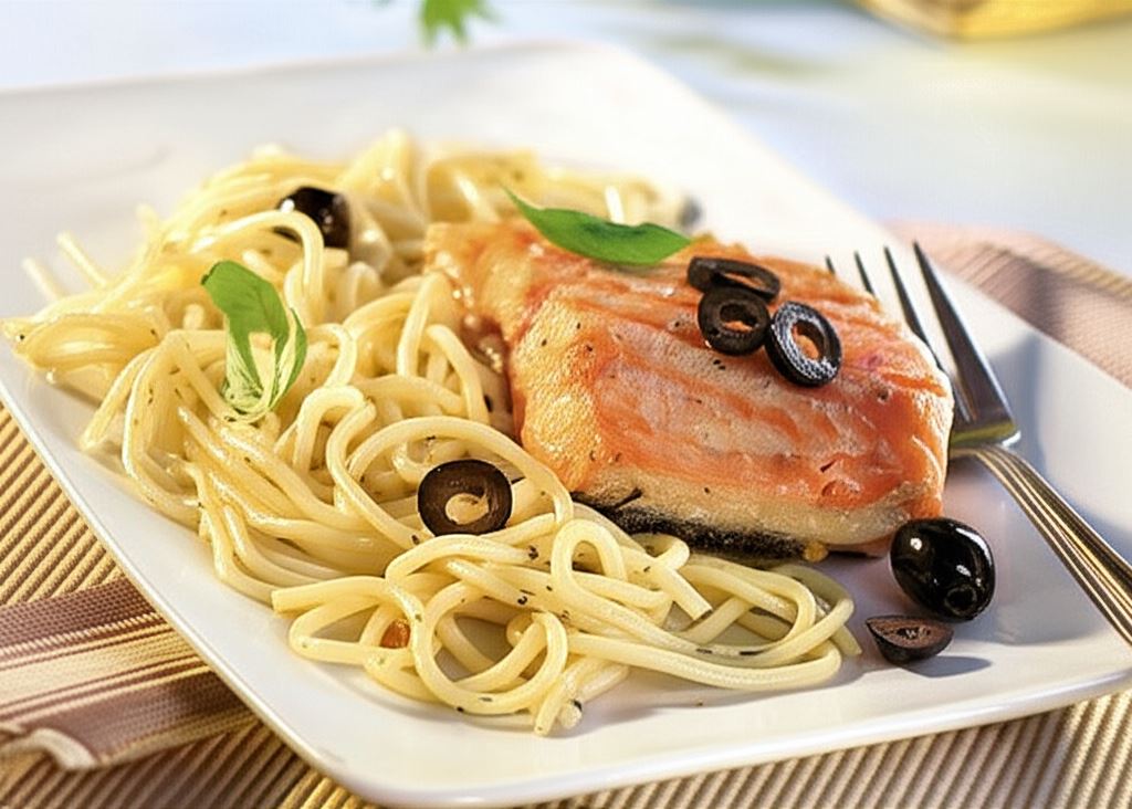 Spaghetti z łososiem