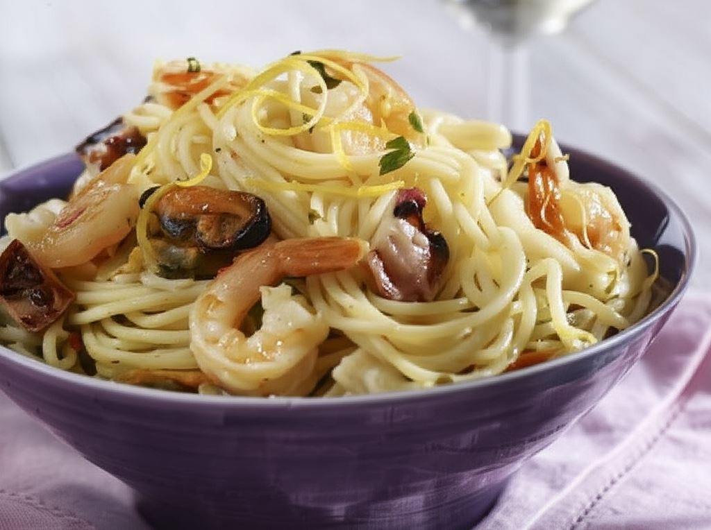 Spaghetti z owocami morza