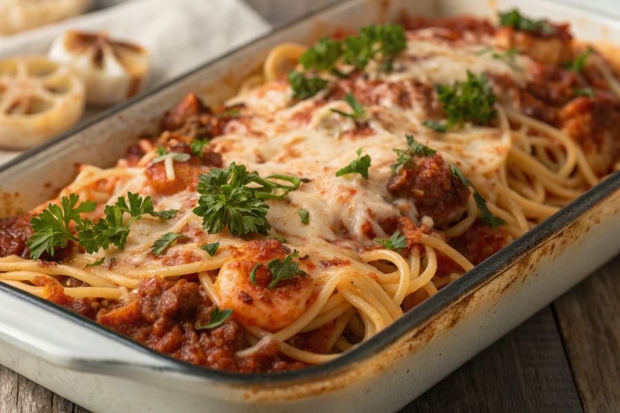 Spaghetti z owocami morza