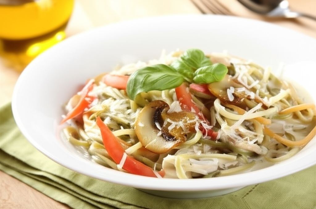 Spaghetti z pieczarkami