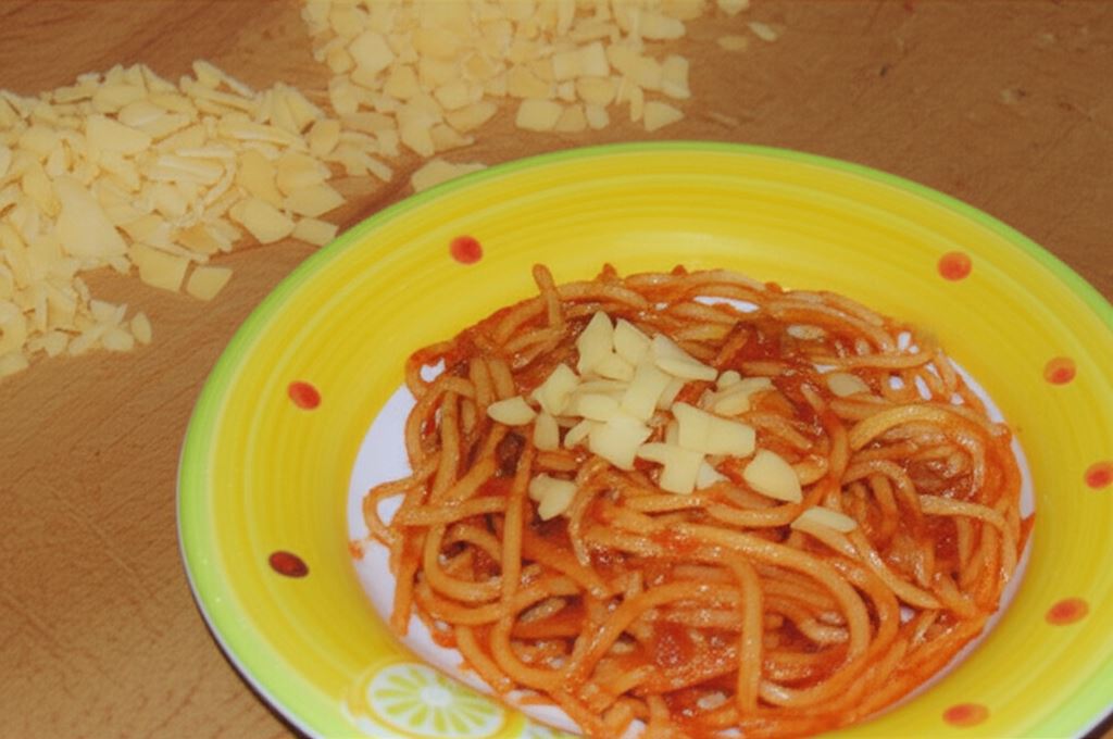 Spaghetti z sosem pomidorowym i indykiem