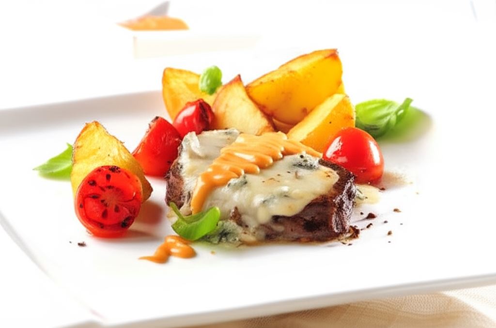 Stek z polędwicy wołowej z serem gorgonzola