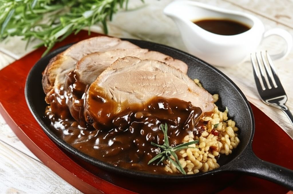 Steki z karkówki z leśnymi grzybami