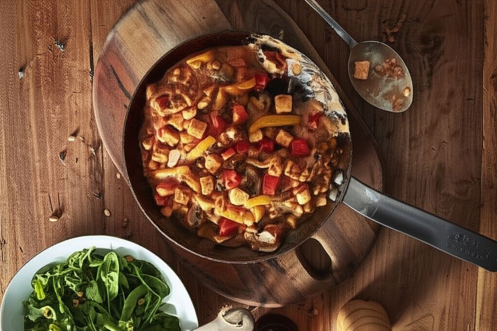 Strogonow z sera halloumi