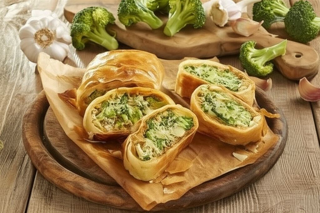 Strudel z serem i brokułami