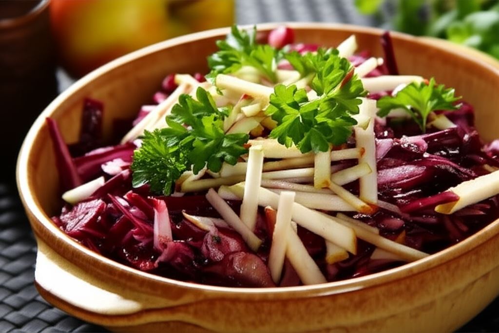 Surówka z czerwonej kapusty z jabłkiem