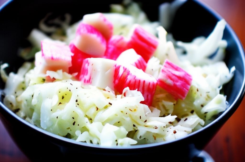 Surówka z kapusty pekińskiej z paluszkami krabowymi