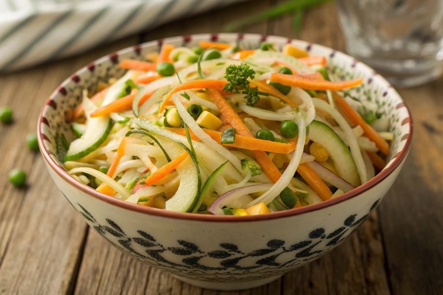 Surówka z pora z marchewką i jabłkiem