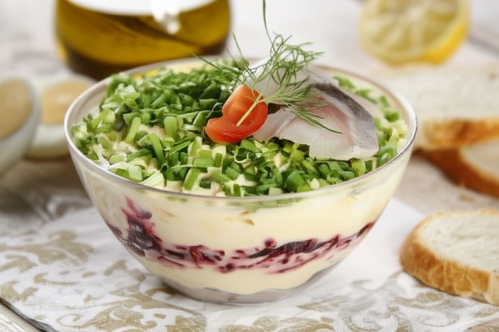 Świąteczna sałatka warstwowa z jajkiem