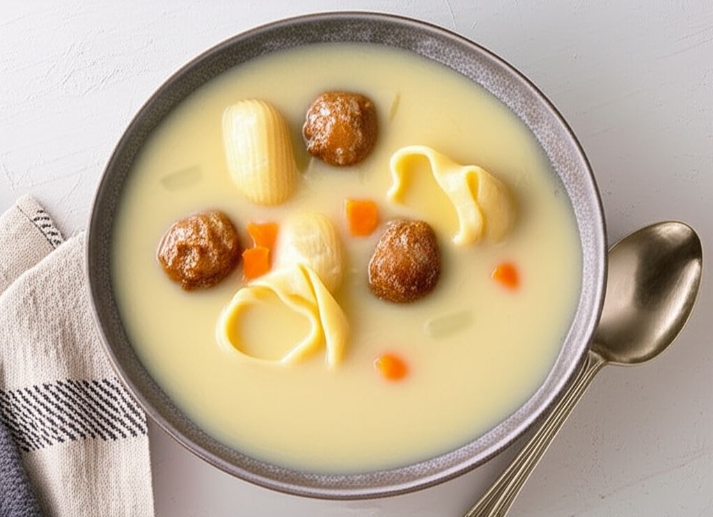 Świąteczna zupa z wegetariańskimi pulpecikami