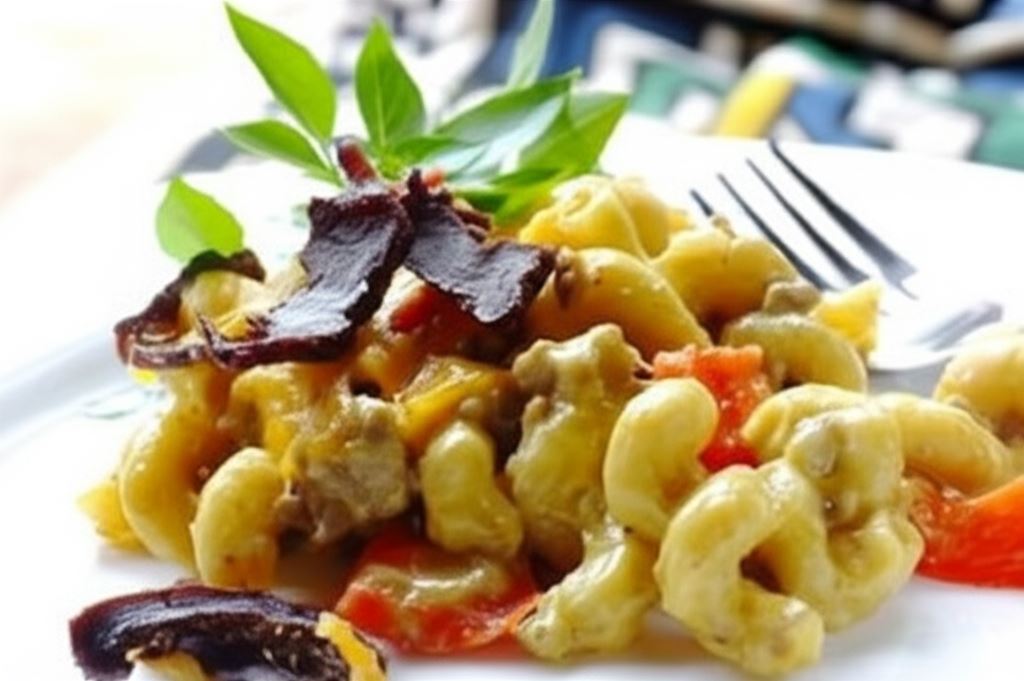 Świderki z boczkiem i suszoną śliwką