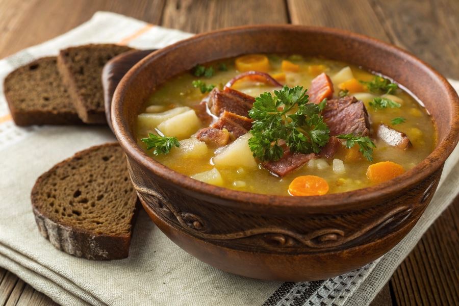 Swojska grochówka z boczkiem