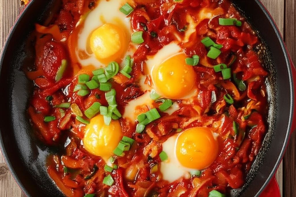 Szakszuka - bliskowschodnie jajka w sosie pomidorowym