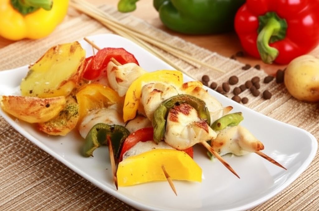 Szaszłyki z kurczaka w czosnkowym sosie