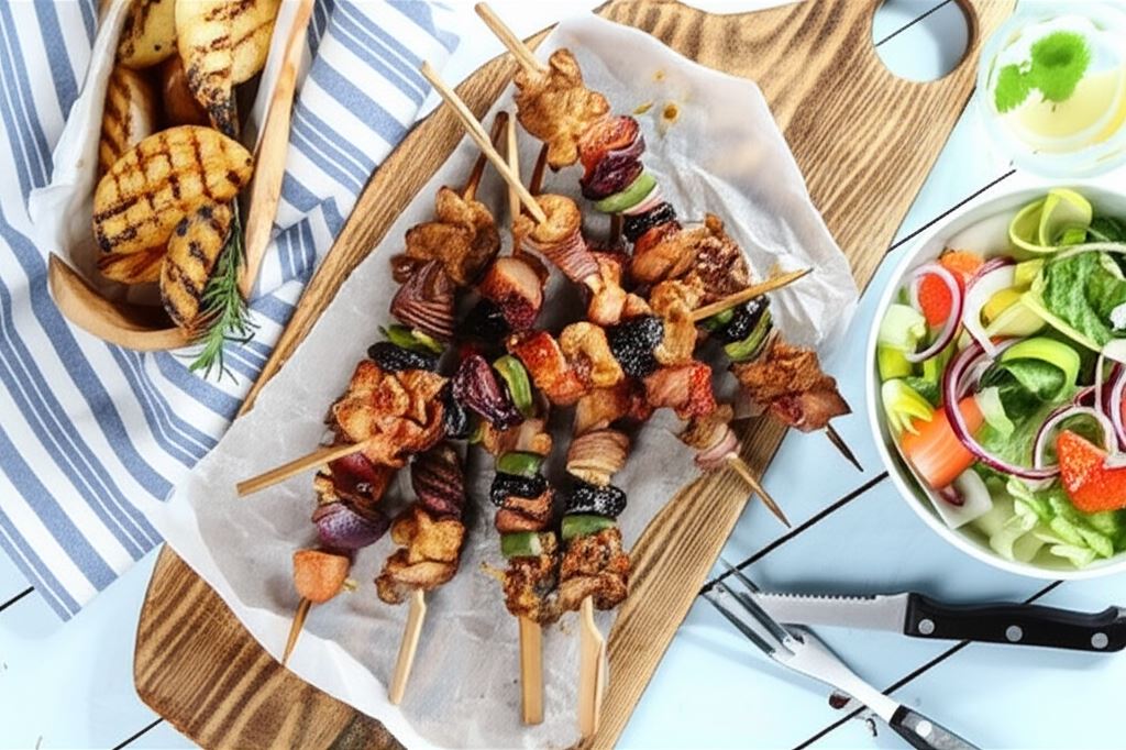 Szaszłyki z kurczaka z boczkiem