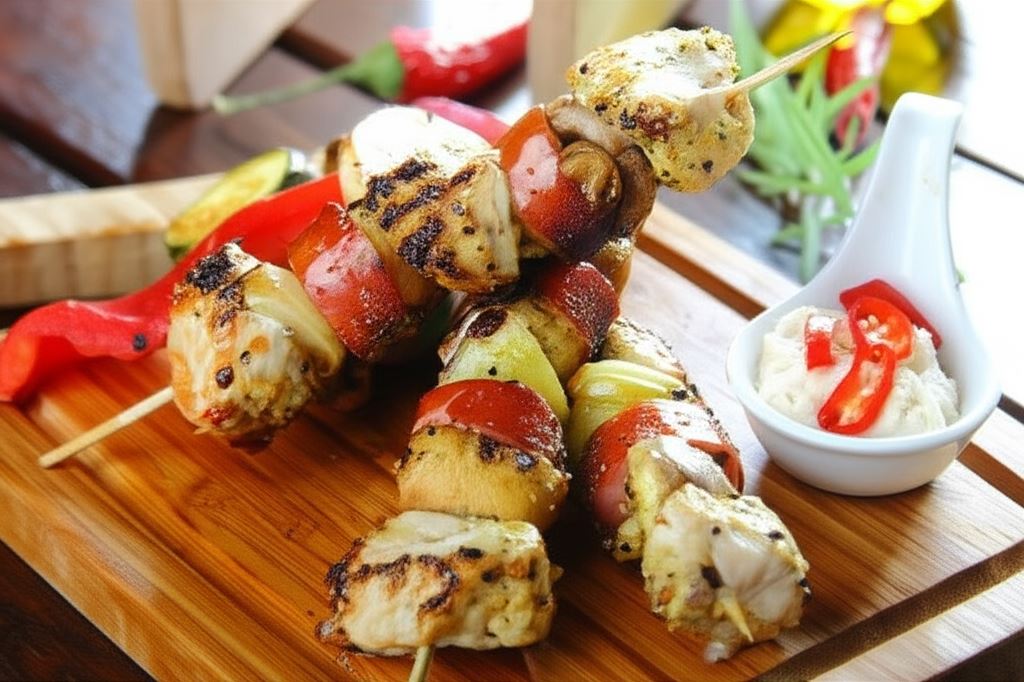 Szaszłyki z kurczaka z kiełbasą