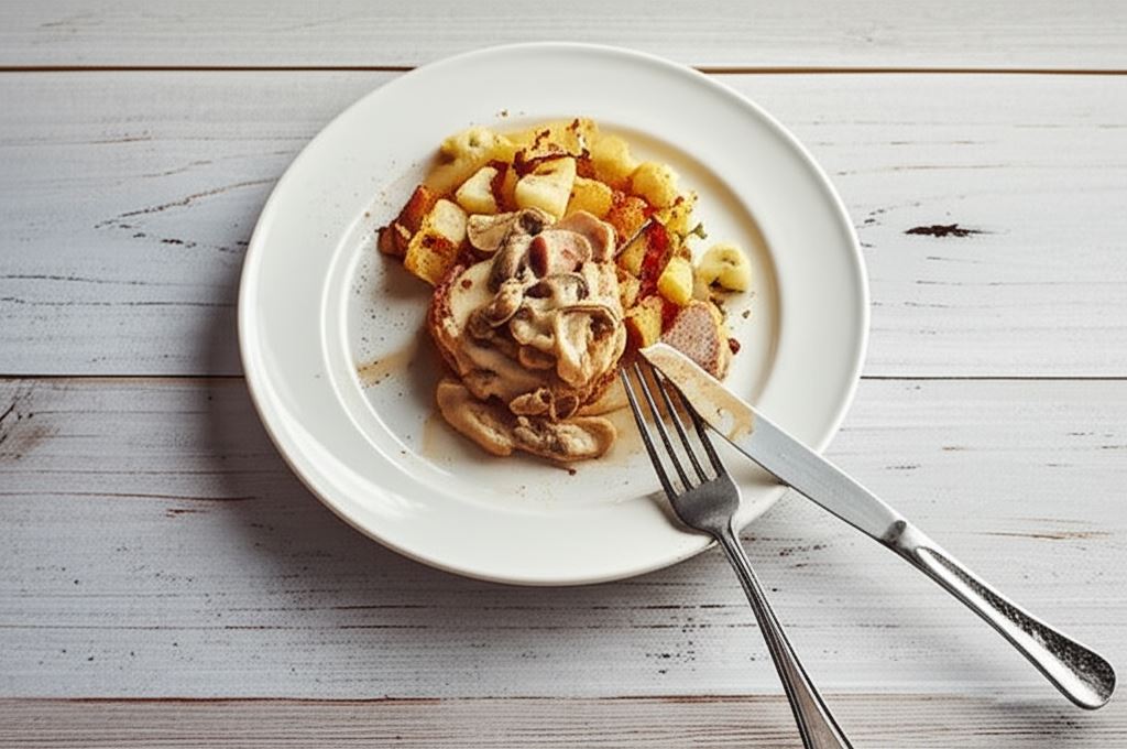 Sznycel myśliwego z pieczonymi warzywami