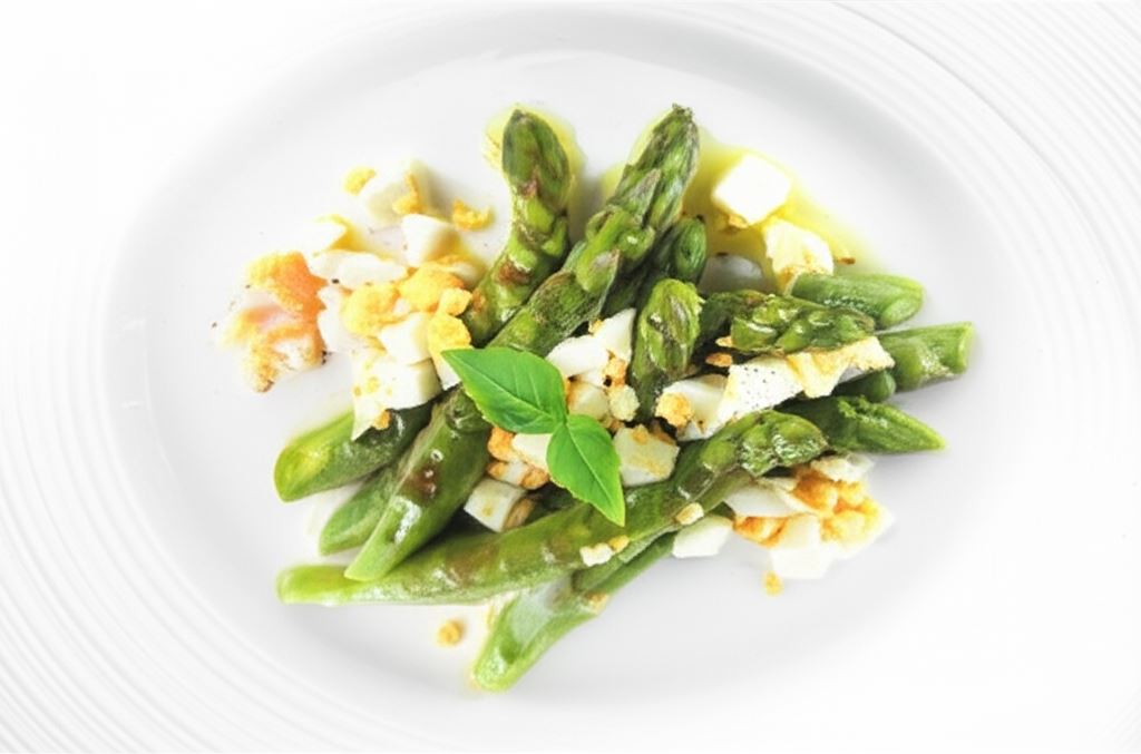 Szparagi z jajkami w sosie maślanym