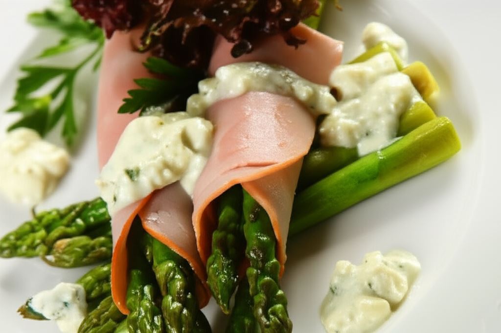 Szparagi z szynką