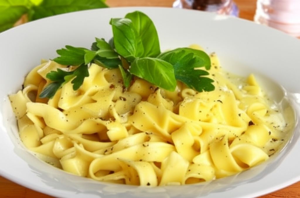 Tagliatelle w sosie serowym