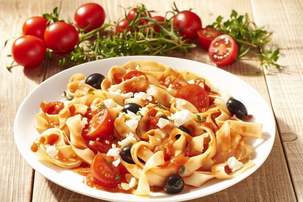 Tagliatelle w stylu śródziemnomorskim