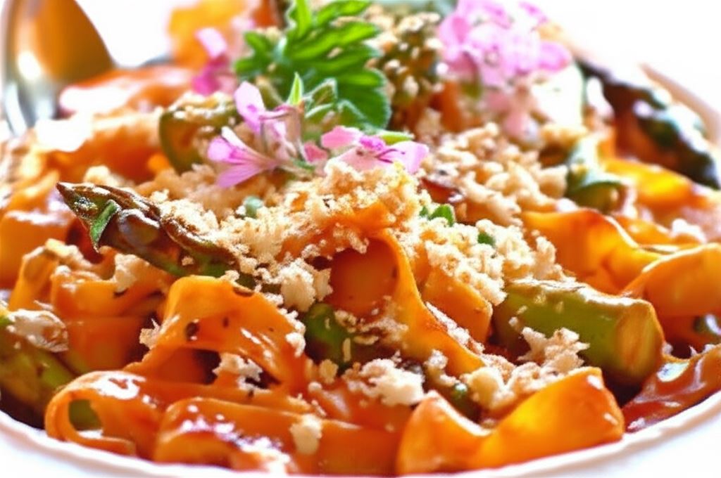 Tagliatelle z kurczakiem i szparagami