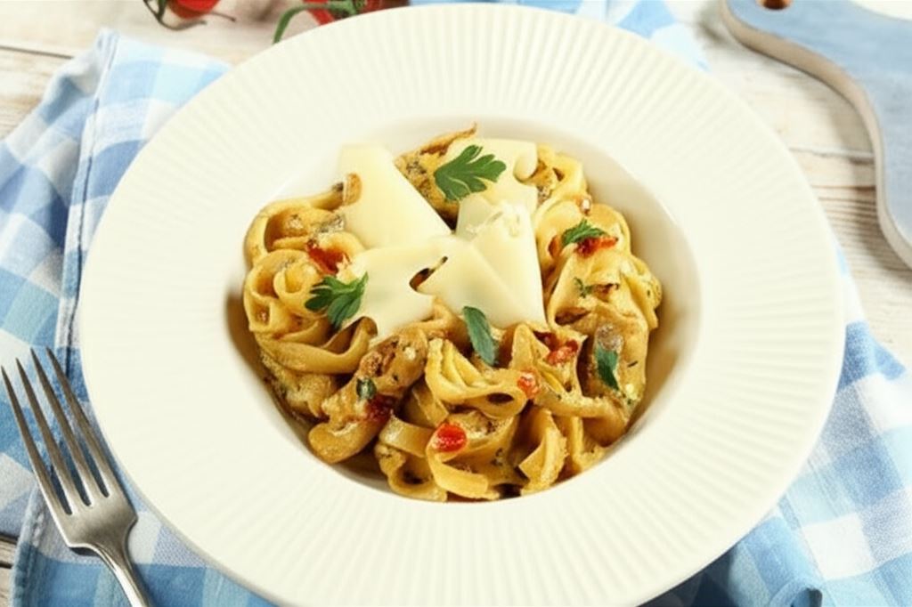 Tagliatelle z kurkami i kurczakiem