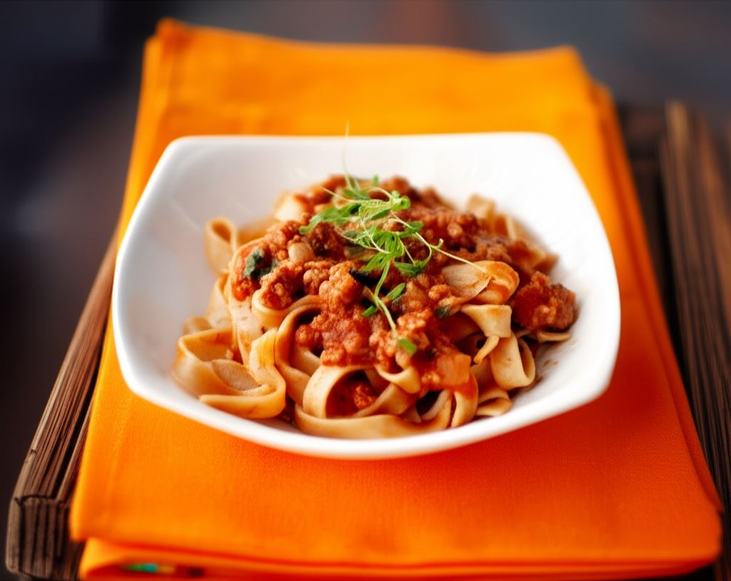 Tagliatelle z mięsnym sosem
