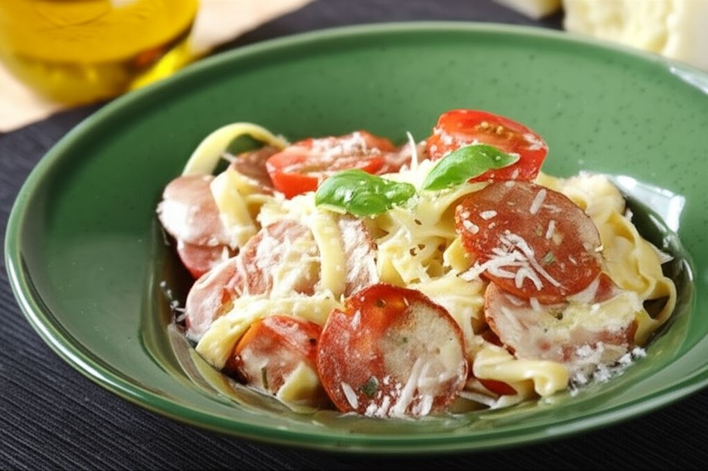 Tagliatelle z salami