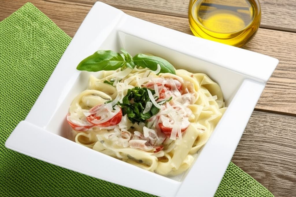 Tagliatelle z szparagami i szynką parmeńską