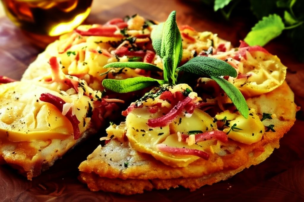 Tarta ziemniaczana z serem i szynką