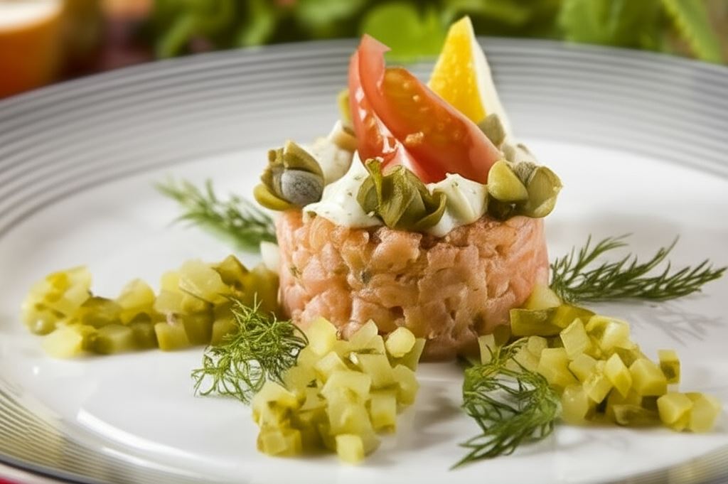 Tatar z wędzonego łososia