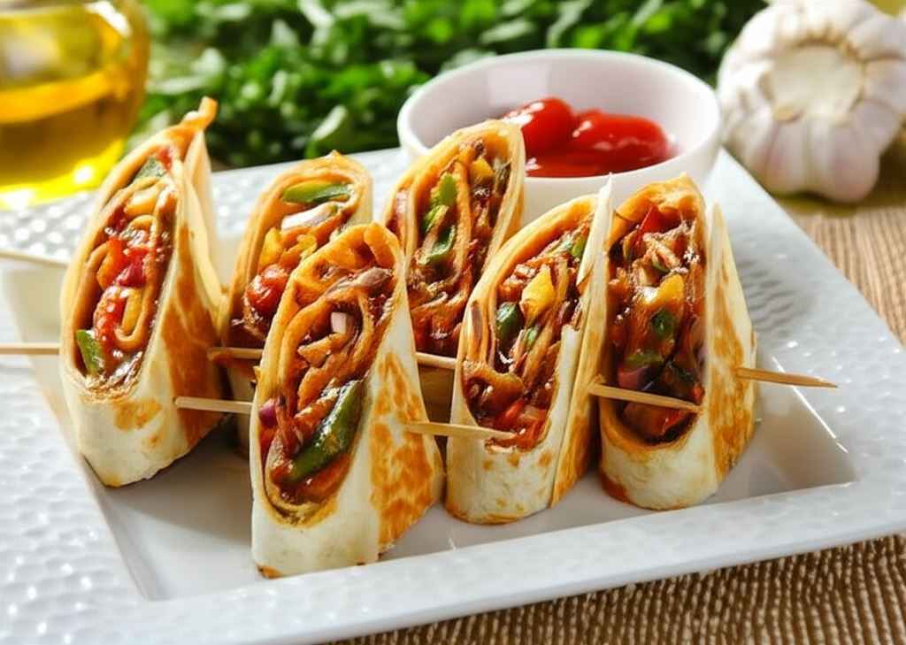 Tortilla z paprykowym nadzieniem