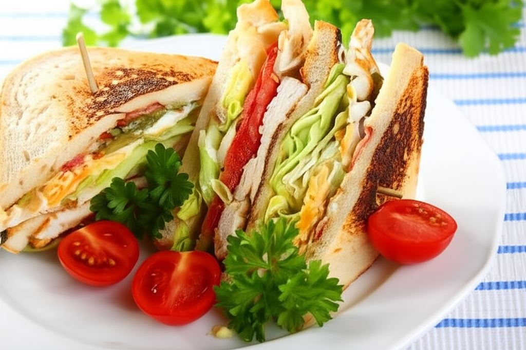 Tost z kurczakiem i jajkiem (club sandwich)