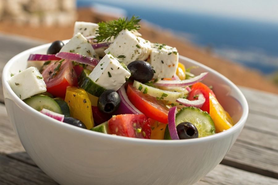 Tradycyjna grecka sałatka na upalne dni
