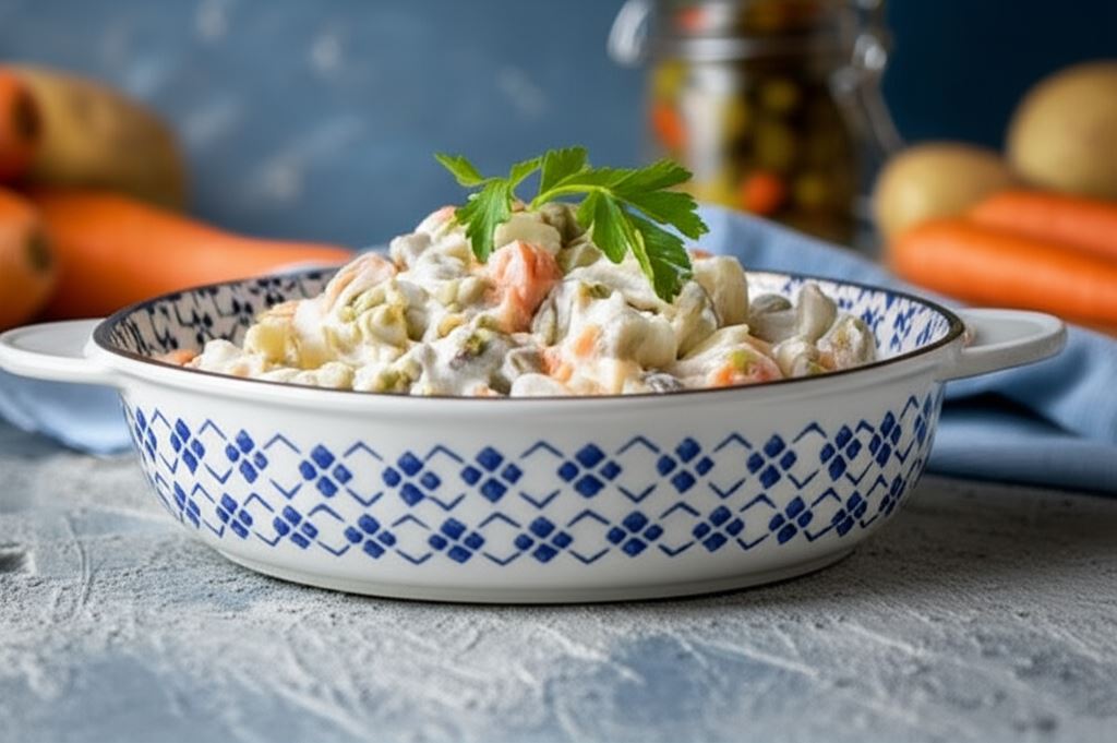 Tradycyjna sałatka jarzynowa świąteczna