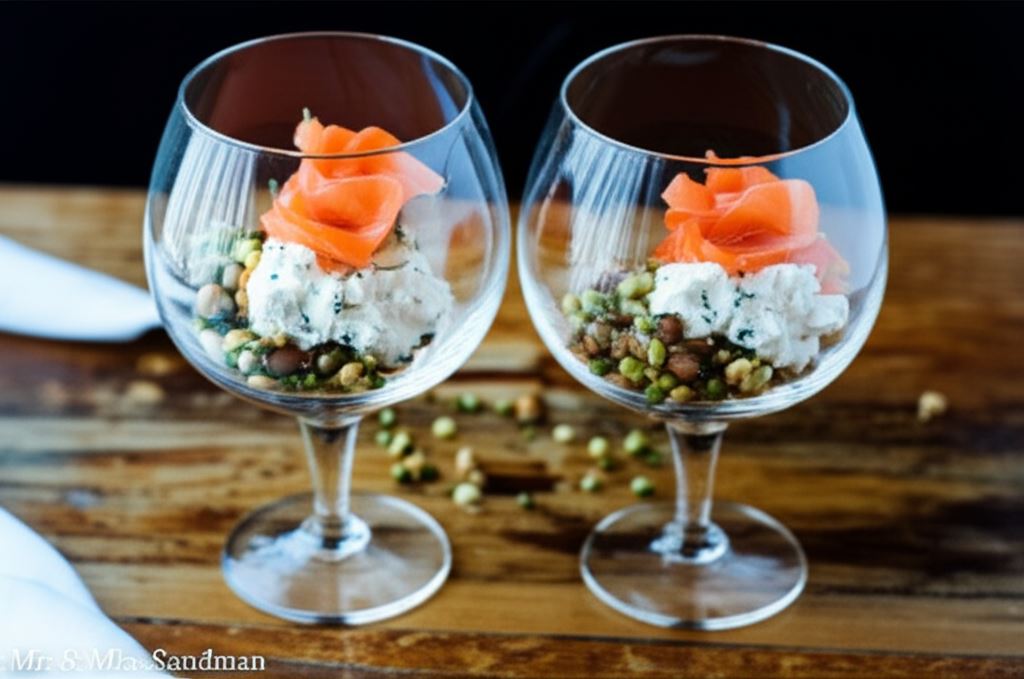 Verrines z wędzonym łososiem