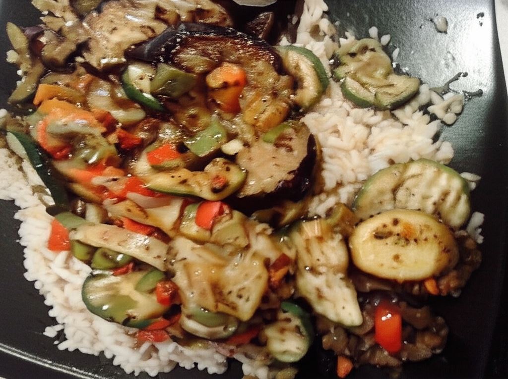 Warzywa duszone w bulionie z ryżem