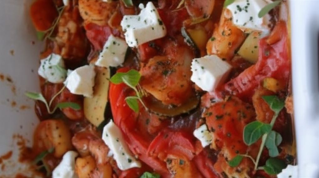 Warzywna zapiekanka z krewetkami