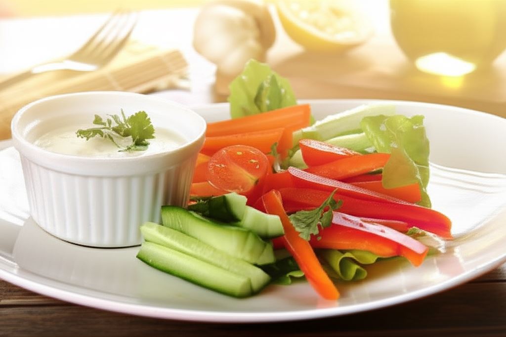 Warzywne sticksy z ziołowym dipem