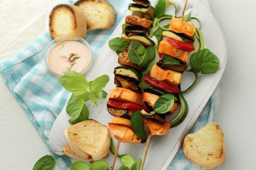 Warzywny szaszłyk marynowany w jogurcie