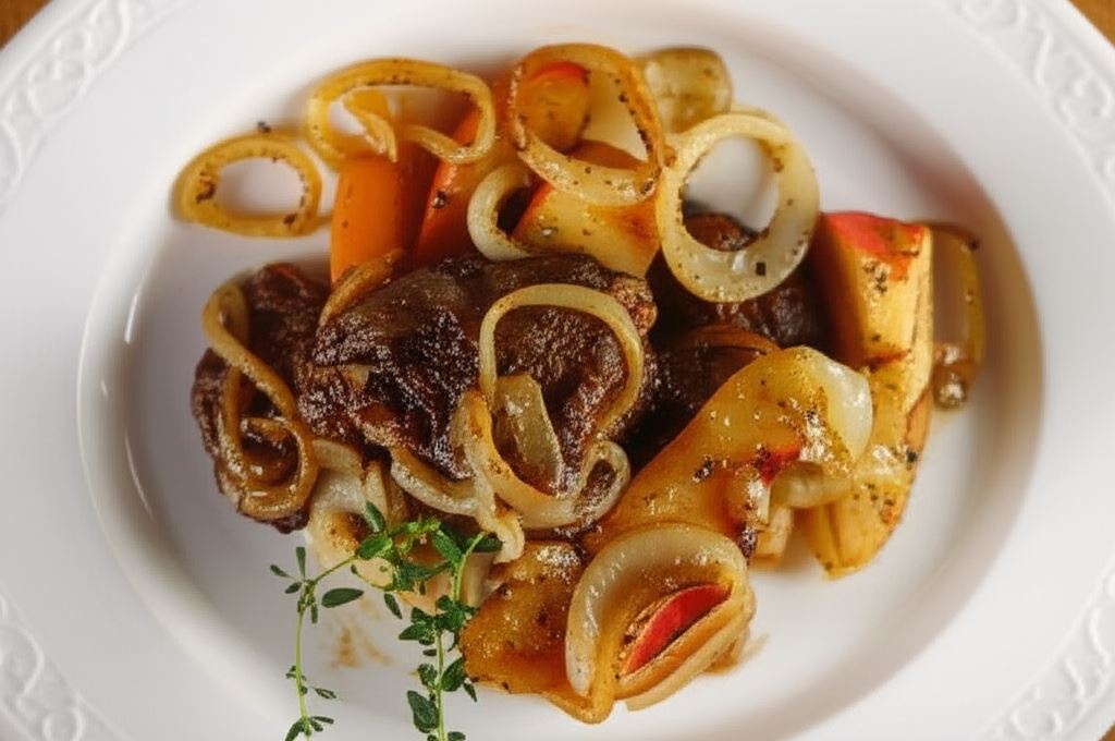 Wątróbka drobiowa z jabłkiem