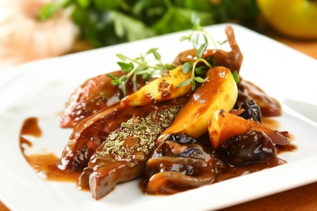 Wątróbka z jabłkami