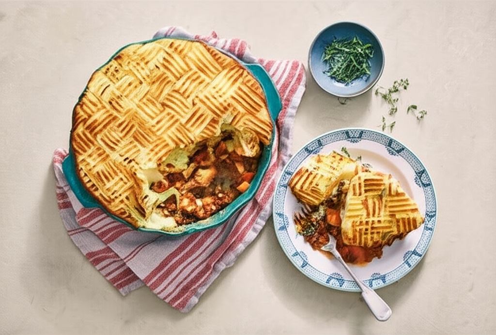 Wegańska zapiekanka w wiejskim stylu