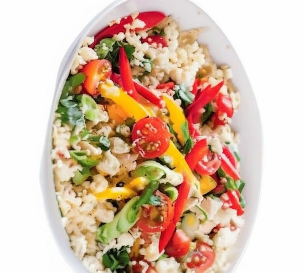 Wegetariańska sałatka z warzywami i kuskus