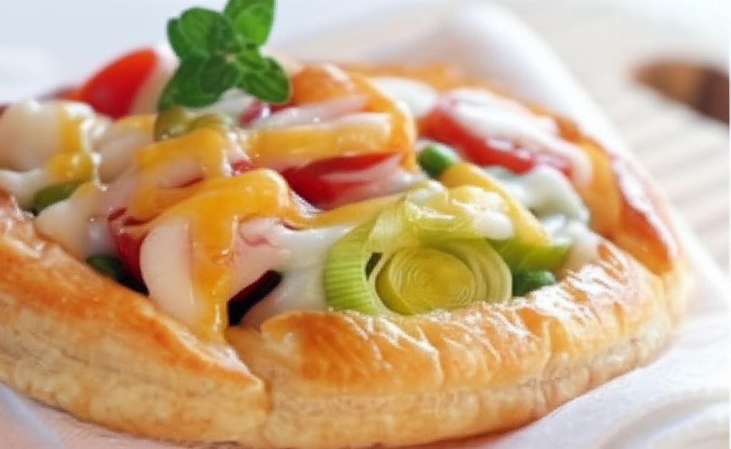 Wegetariańskie torciki z cheddarem i mozzarellą