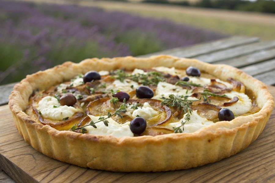 Wiejska tarta z kozim serem