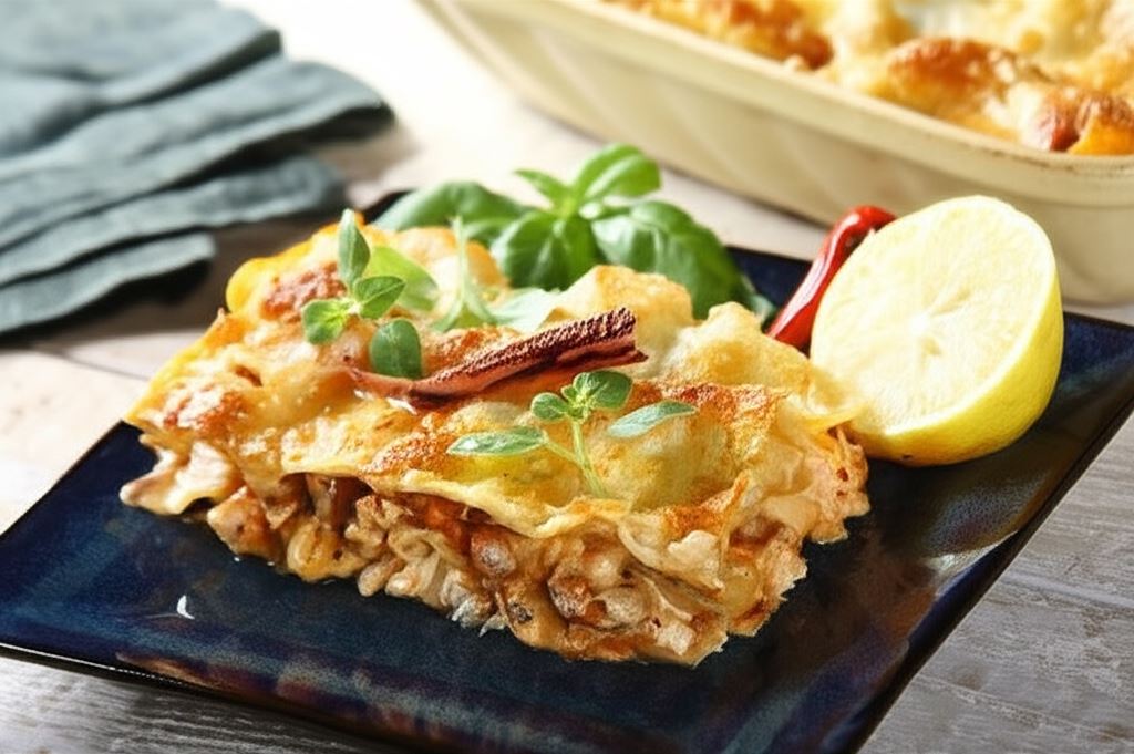 Włoska lasagne z owocami morza