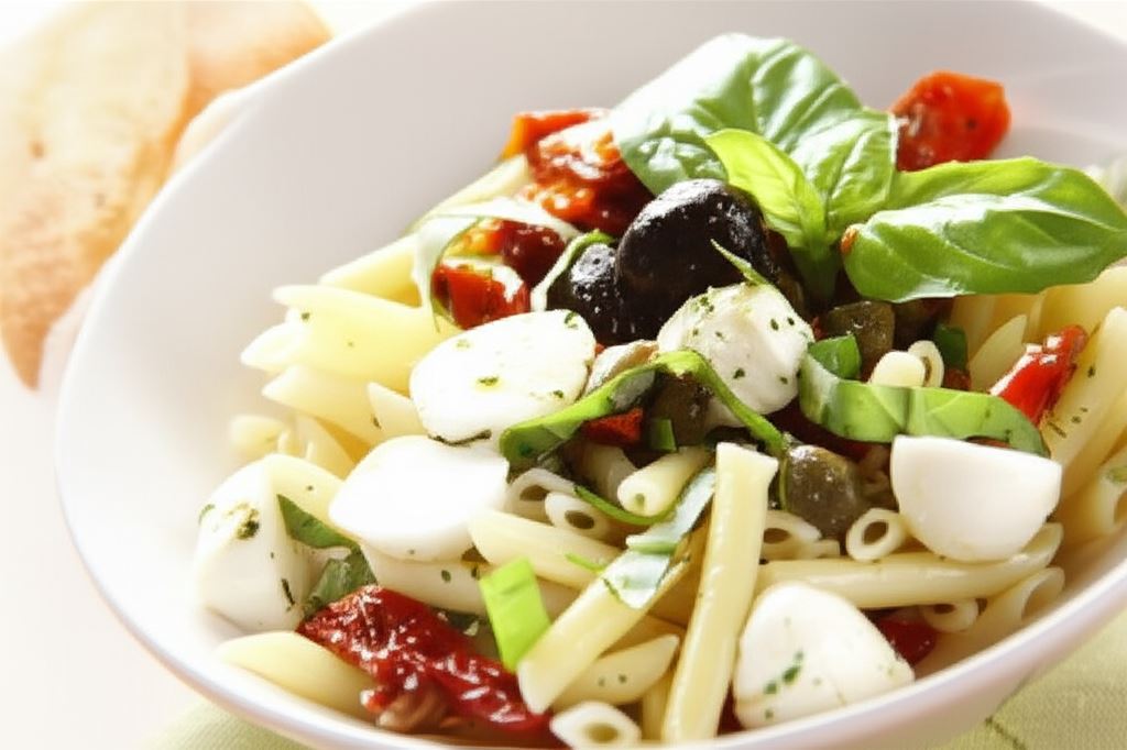 Włoska sałatka makaronowa z mozzarellą